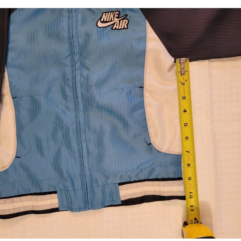 Nike Air Kids Windbreaker Jacket Blue Navy Colorblock Full Zip Mesh Lined Size 7